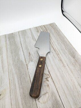 Stainless Steel Cake Pie Spatula Server Bottle Opener Cutter Slicer Japan Wood